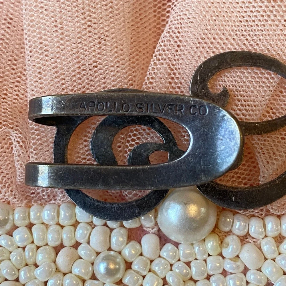Vintage Apollo Silver Co Monogram Sterling Silver Initial SC Money Holder Clip